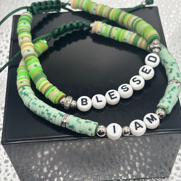 Handmade Affirmation Bracelet Set - Size 8 - Picture 1 of 2